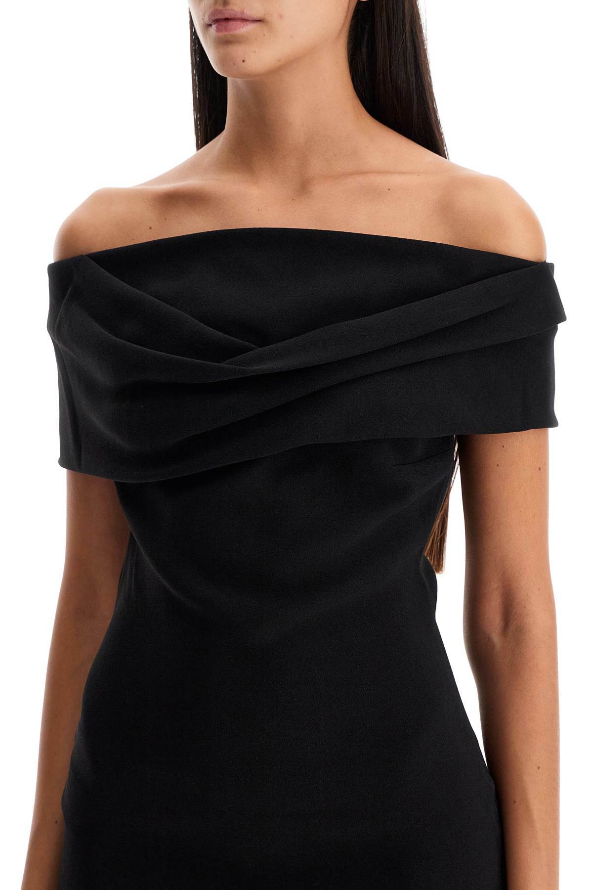 SOLACE LONDON off-shoulder snow mini dress Black Solace London