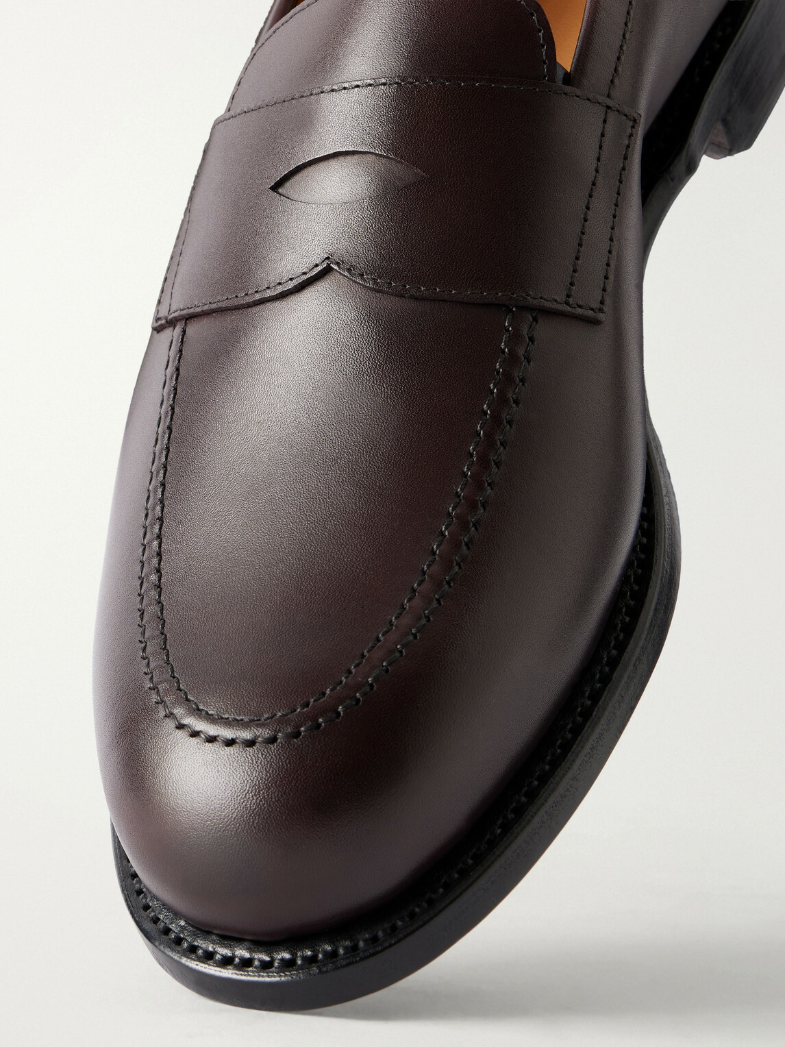 MORJAS - Full-Grain Leather Penny Loafers - Burgundy
