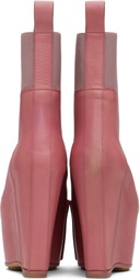 Rick Owens Pink Porterville Grilled Wedge Beatle Chelsea Boots