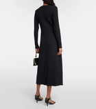 Vince Ribbed-knit cotton-blend midi dress