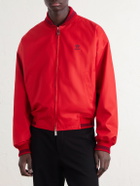 Versace - Logo-Embroidered Cotton Blouson Jacket - Red