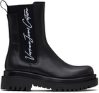 Versace Jeans Couture Black Signature Logo Drew Chelsea Boots