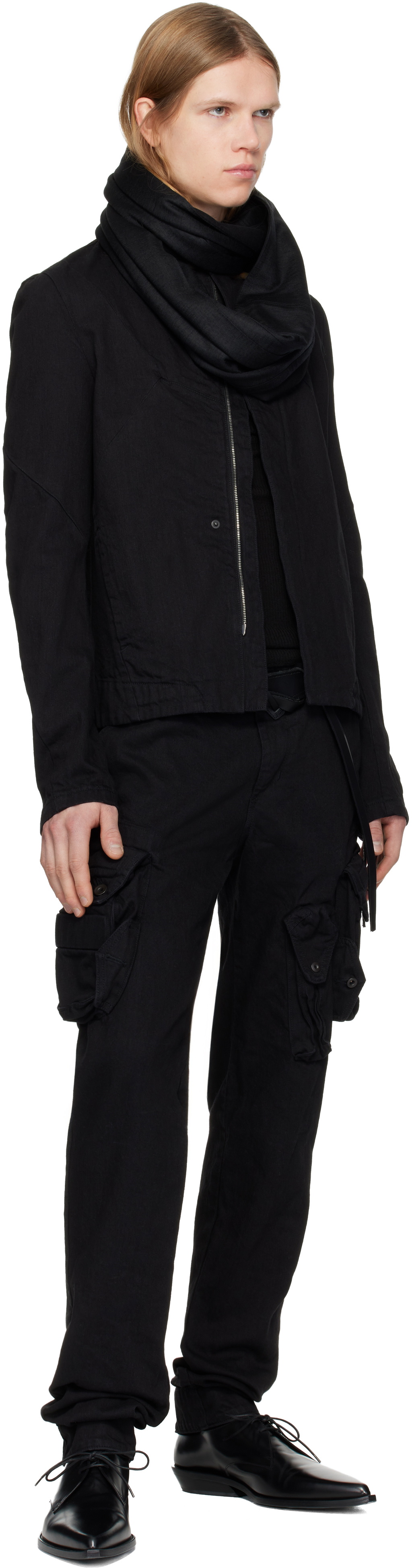 Julius Black Gasmask Skinny Denim Cargo Pants