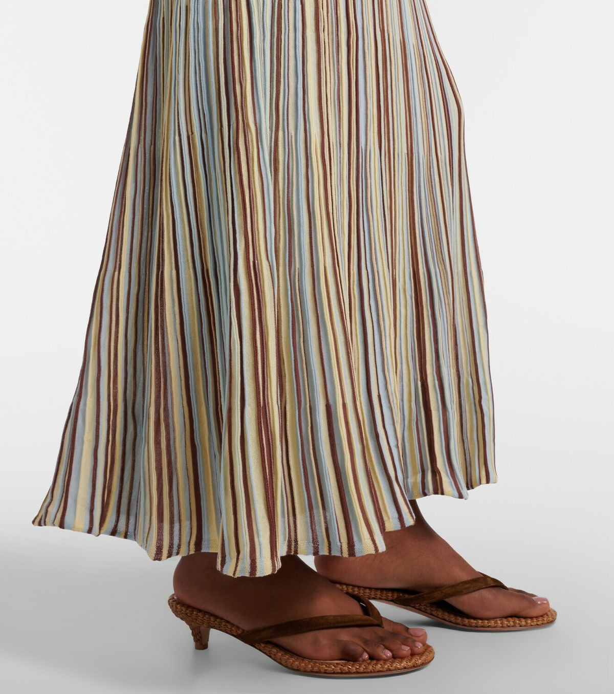 Faithfull Citara striped cotton-blend maxi dress