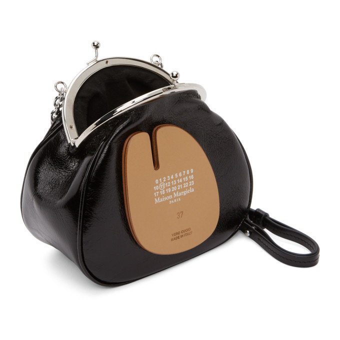 Maison Margiela Black Glossy Frame Tabi Shoulder Bag Maison Margiela
