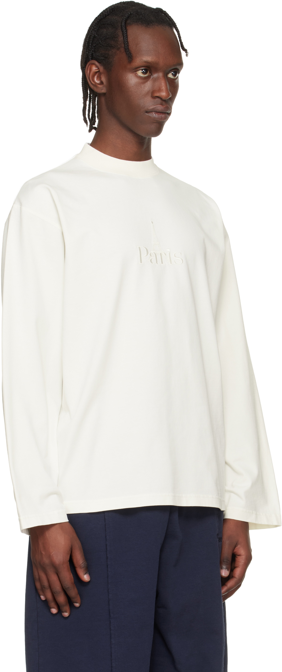 VETEMENTS Off-White 'Paris' Embroidered Longsleeve T-shirt
