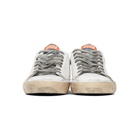 Golden Goose White and Orange Superstar Sneakers