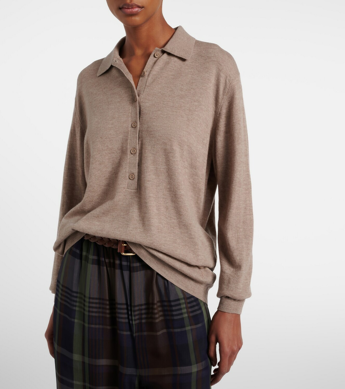 The Frankie Shop Tala wool-blend polo sweater