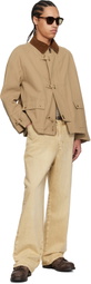 Carter Young Beige & Navy Striped Football T-shirt
