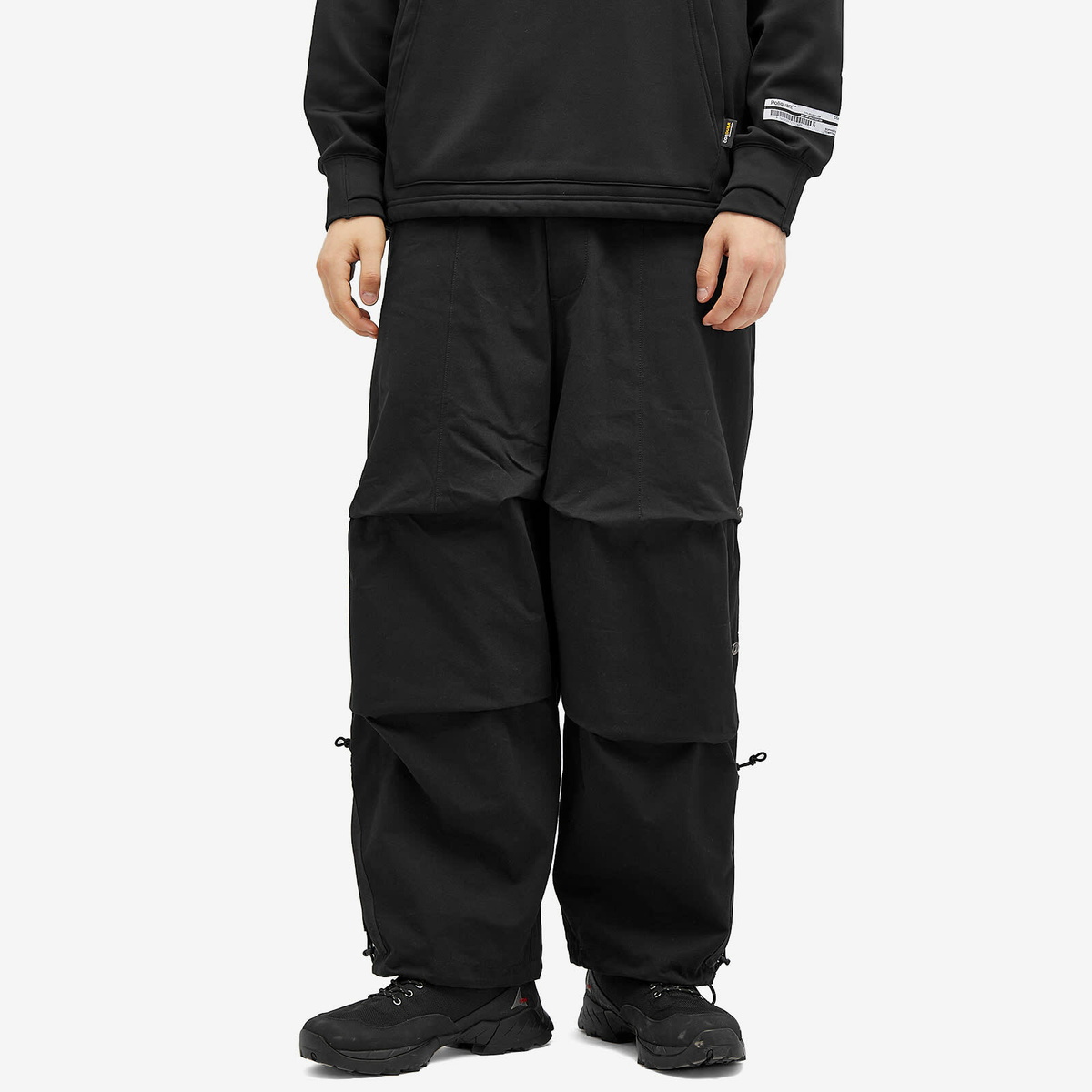 Poliquant Men's Wide Zip Tucked Pants in Black Poliquant