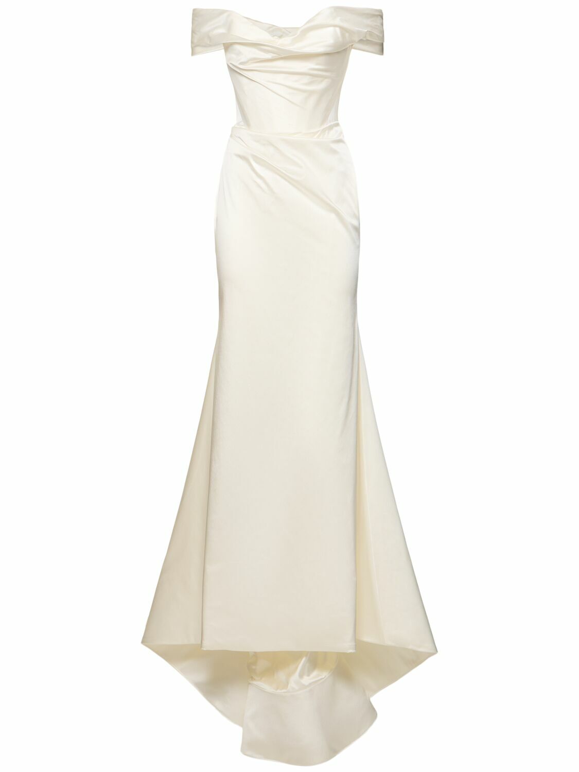 VIVIENNE WESTWOOD Nova Cora Satin Off Shoulder Bridal Gown