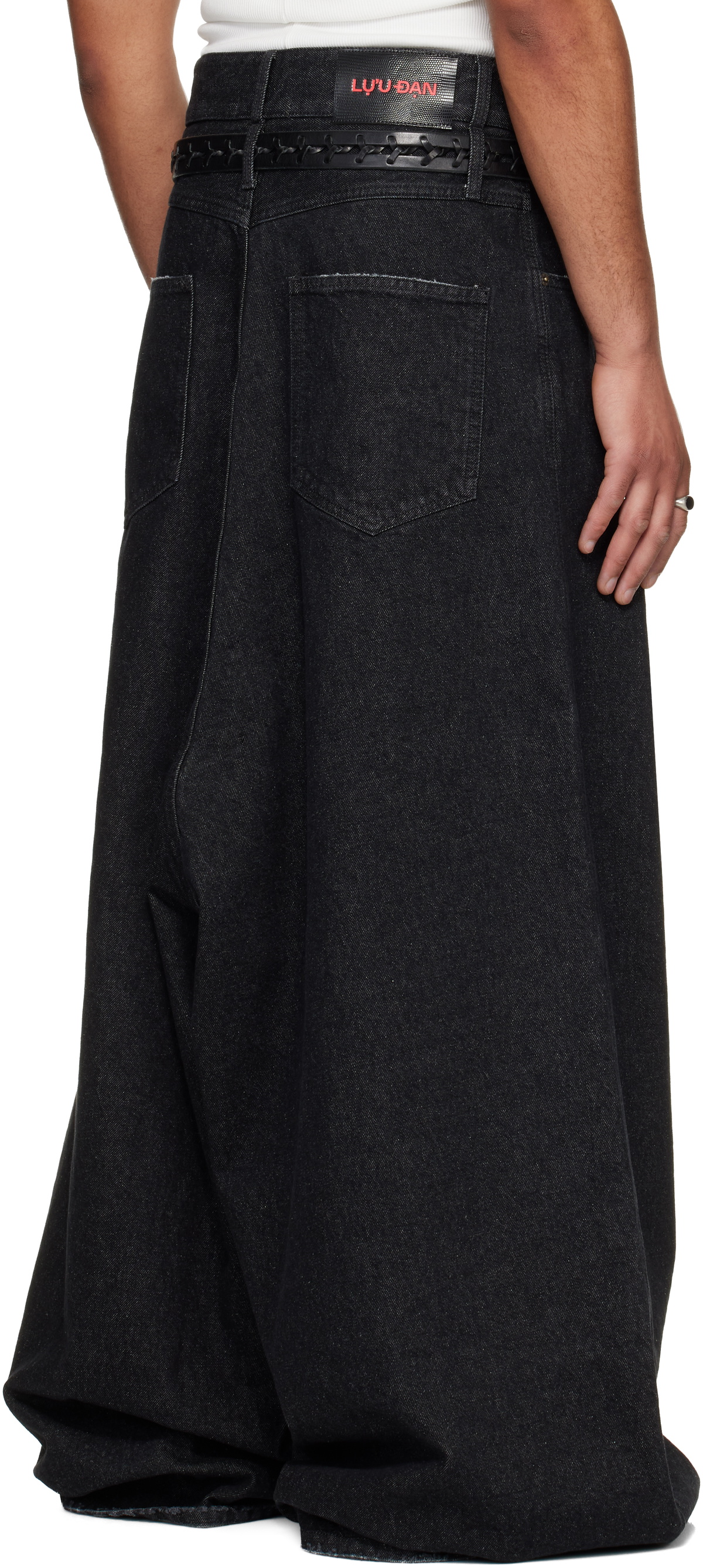 LU'U DAN Black Drop Crotch Jeans