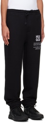 Hugo Black Logo-Bonded Sweatpants