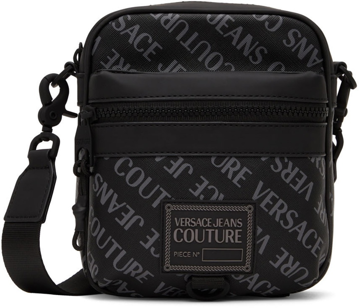 Photo: Versace Jeans Couture Black Saffiano Allover Messenger Bag