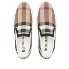 Burberry Men's Curt Check Slip On Sneakers in Birch Brown Check