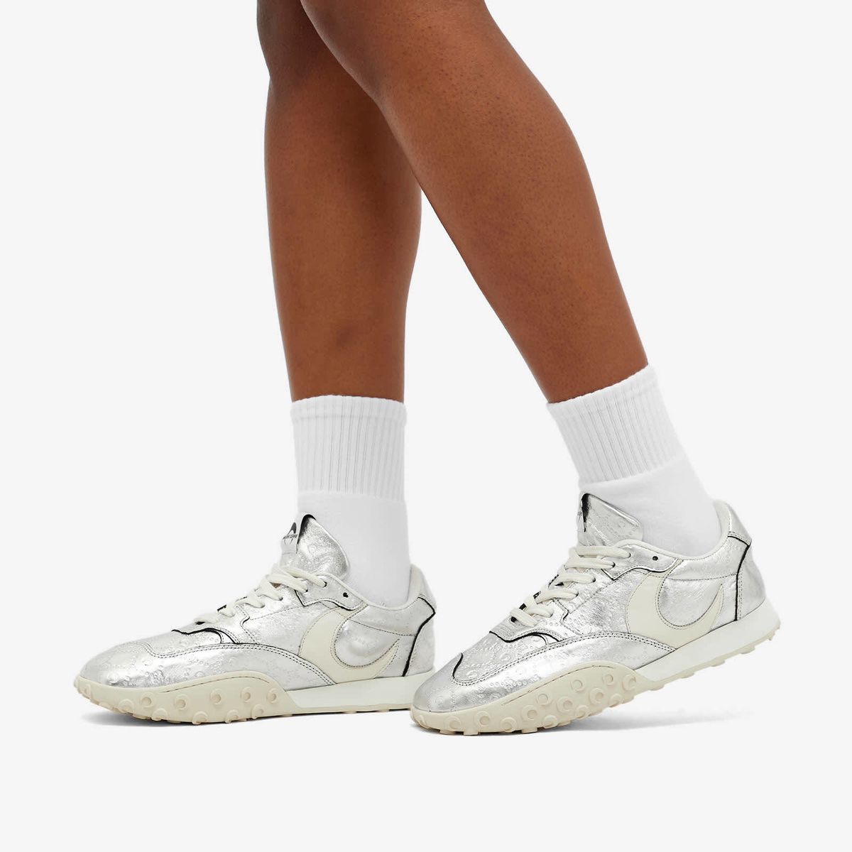 Marine Serre Women's Laminated Leather Moon Sneakers in