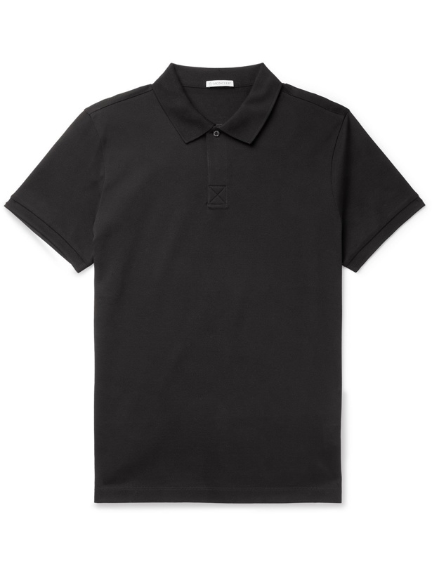 Photo: MONCLER - Cotton-Piqué Polo Shirt - Black