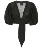Lisa Marie Fernandez - Cropped linen-blend blouse