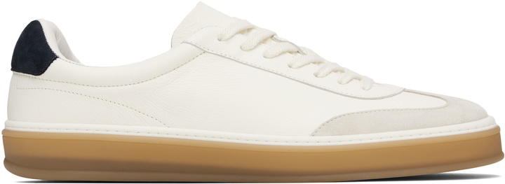 Photo: BOSS White & Navy BECKHAM Edition Low-Top Suede Sneakers