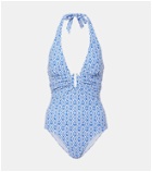 Heidi Klein Sardinia printed halterneck swimsuit