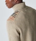 Burberry Burberry Check wool and cashmere half-zip sweater