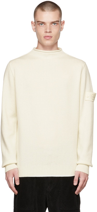 Photo: Stone Island Off-White Cashmere Sweater