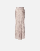 Pinko Reimagine By Pinko X Patrick Mc Dowell Glossy Long Skirt With Horse Print Pink/Nude