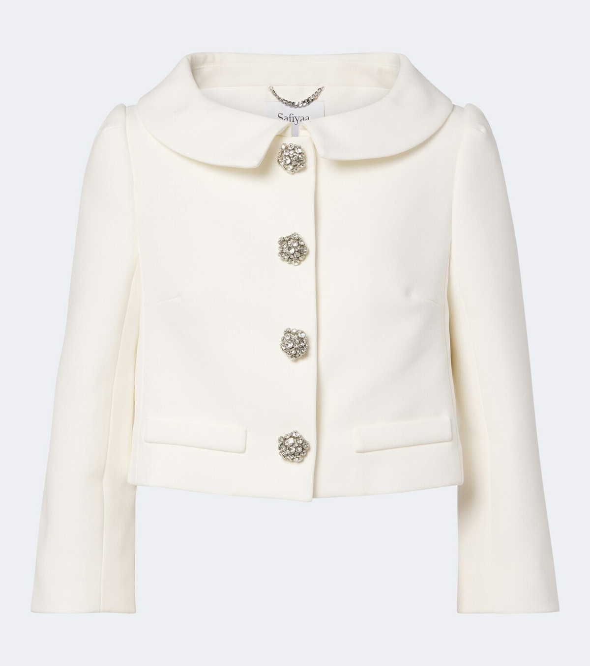 Safiyaa Bridal Brigitta cropped crêpe jacket