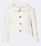Safiyaa Bridal Brigitta cropped crêpe jacket
