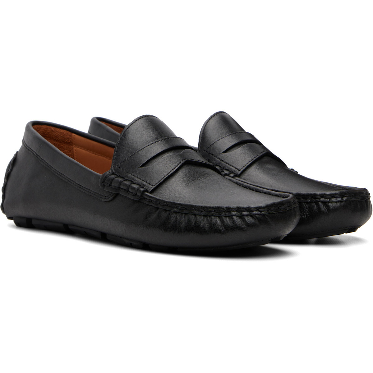 Polo Ralph Lauren Black Anders Leather Driver Loafers
