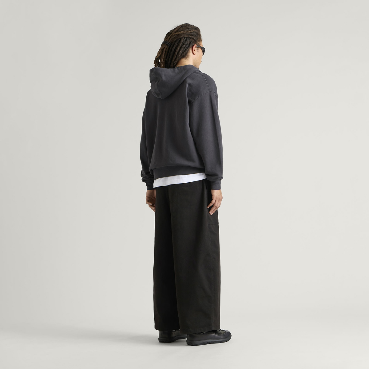 END. Mono Zip Hoodie in Cinder Black