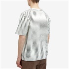 Folk Men's Textured Stripe T-Shirt in Ecru/Black