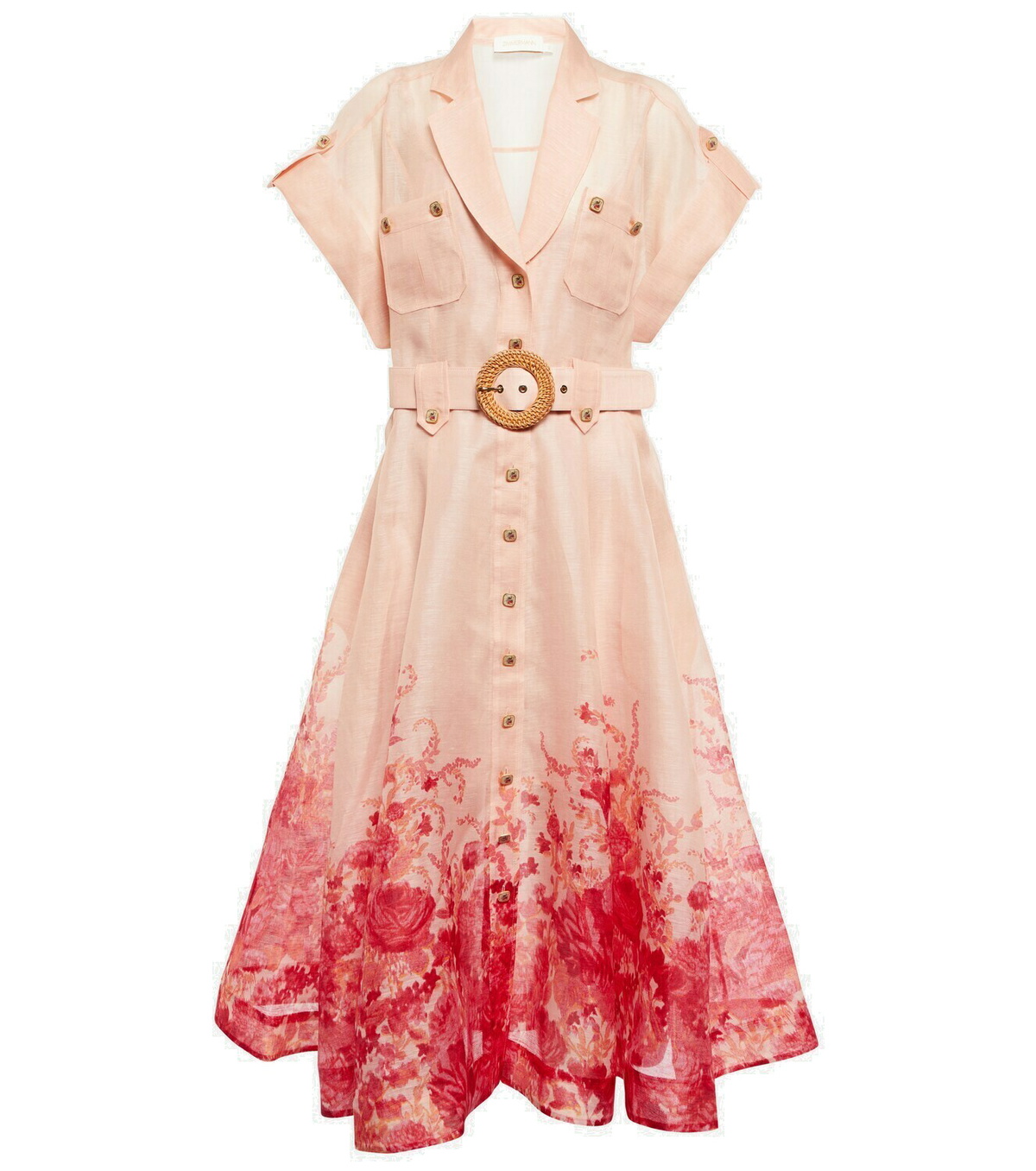 Zimmermann - High Tide floral silk and linen midi dress