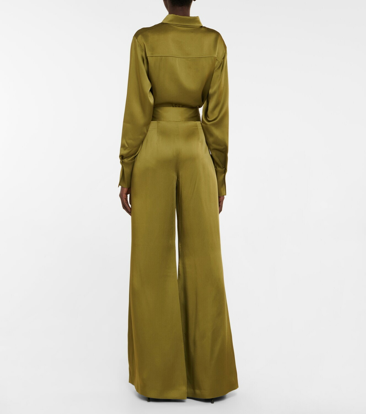 Galvan Escape Lido satin palazzo pants