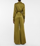 Galvan Escape Lido satin palazzo pants