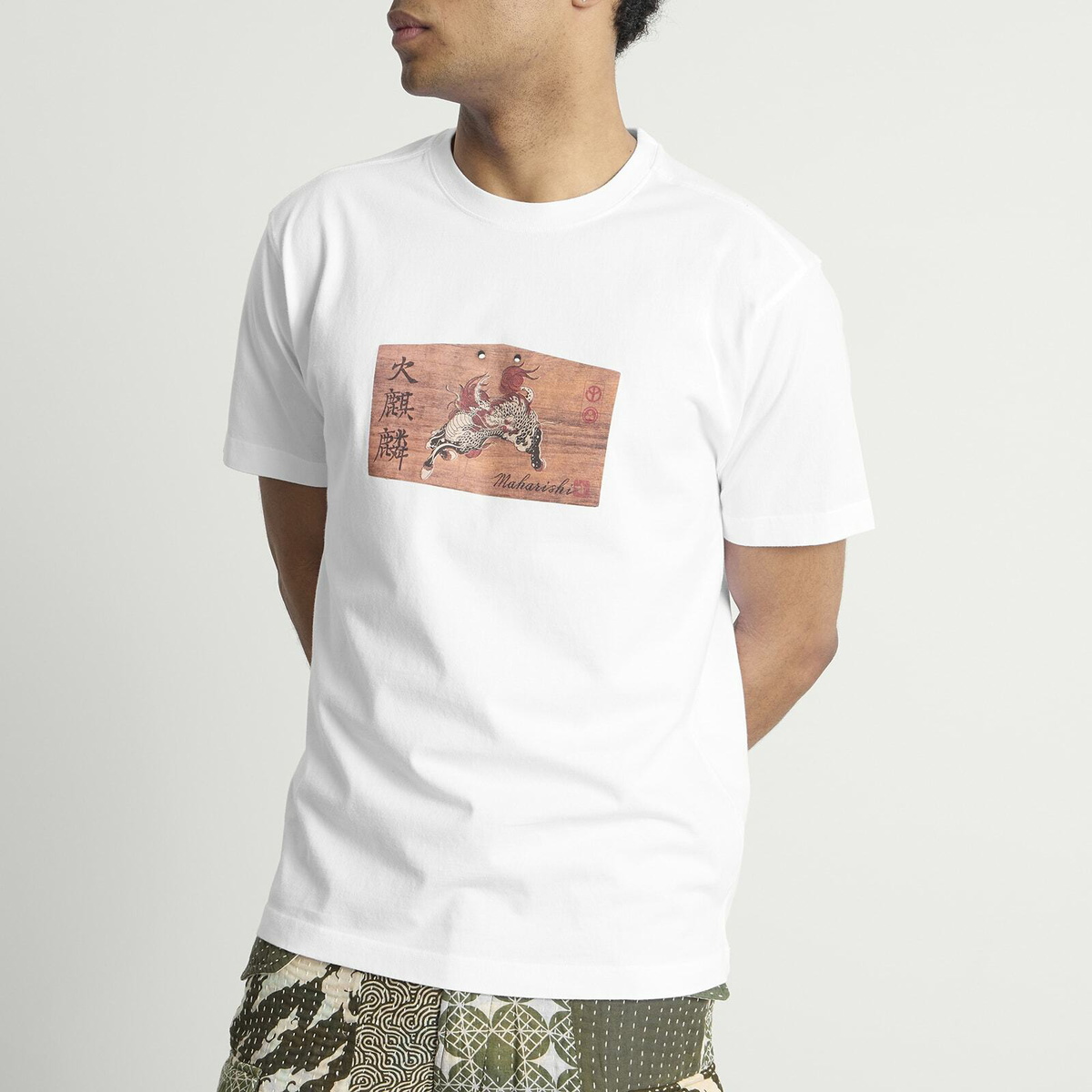 Maharishi Men's Ema Kirin Plaque T-Shirt in White