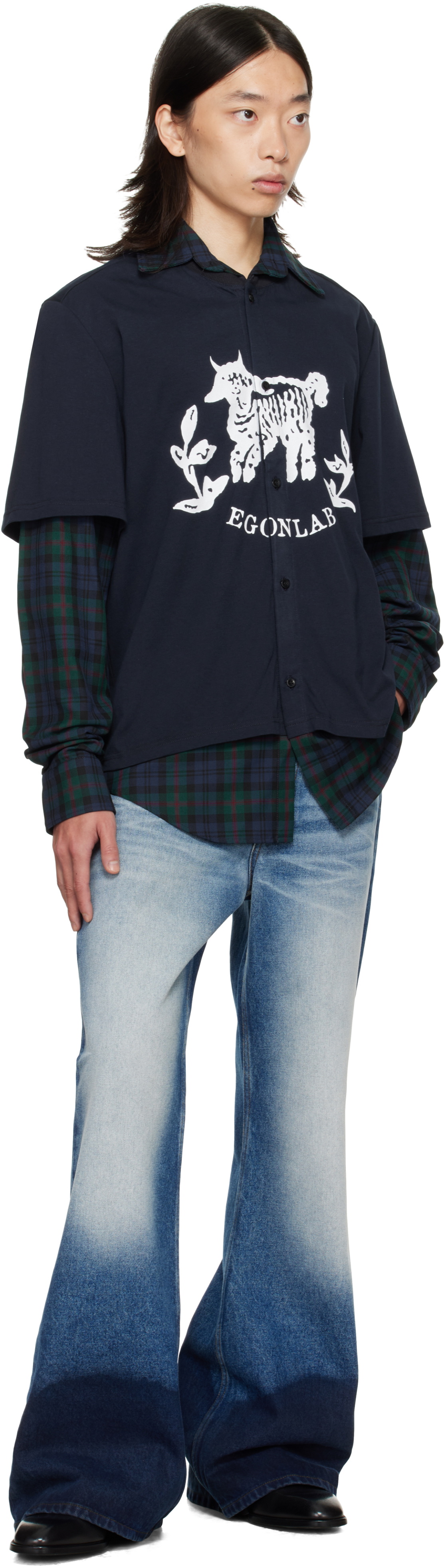 EGONlab Navy Moutono Shirt