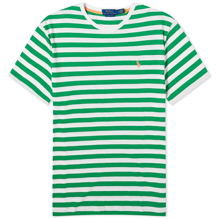 Photo: Polo Ralph Lauren Men's Stripe T-Shirt in Preppy Green/White