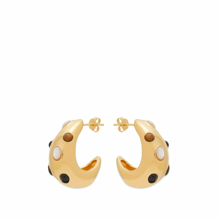 Photo: Missoma Women's Stone Encrusted Dome Hoops in Gold 
