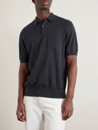 Hartford - Cotton and Cashmere-Blend Polo Shirt - Gray