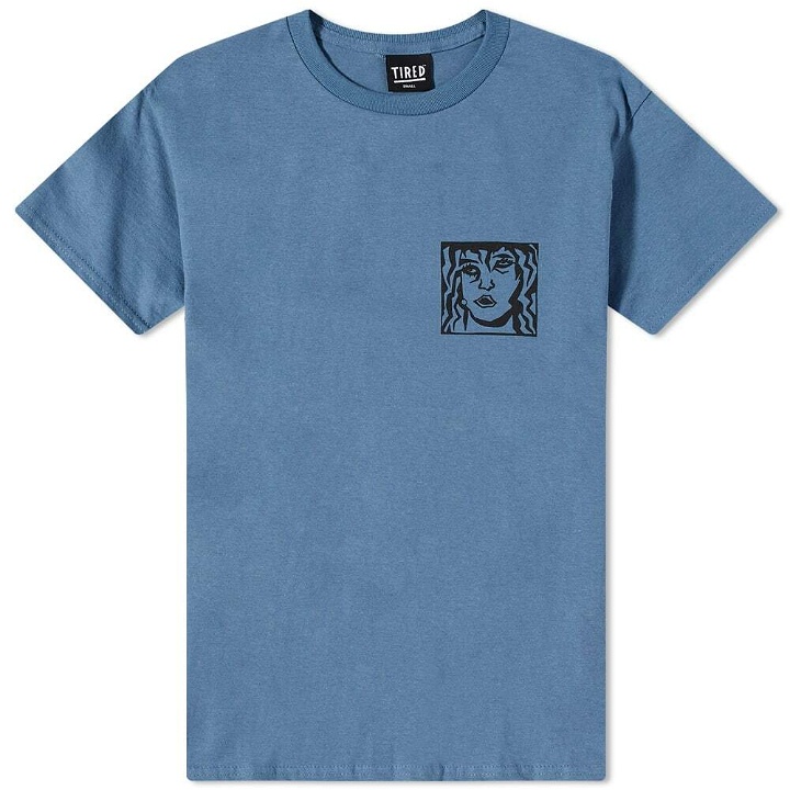 Photo: Tired Skateboards Men's Double Vision T-Shirt in Blue
