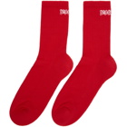 Alexander McQueen Red Gothic Socks