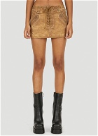 Vintage Style Lace Up Skirt in Brown
