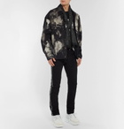Versace - Fringed Logo-Intarsia Wool Scarf - Men - Black