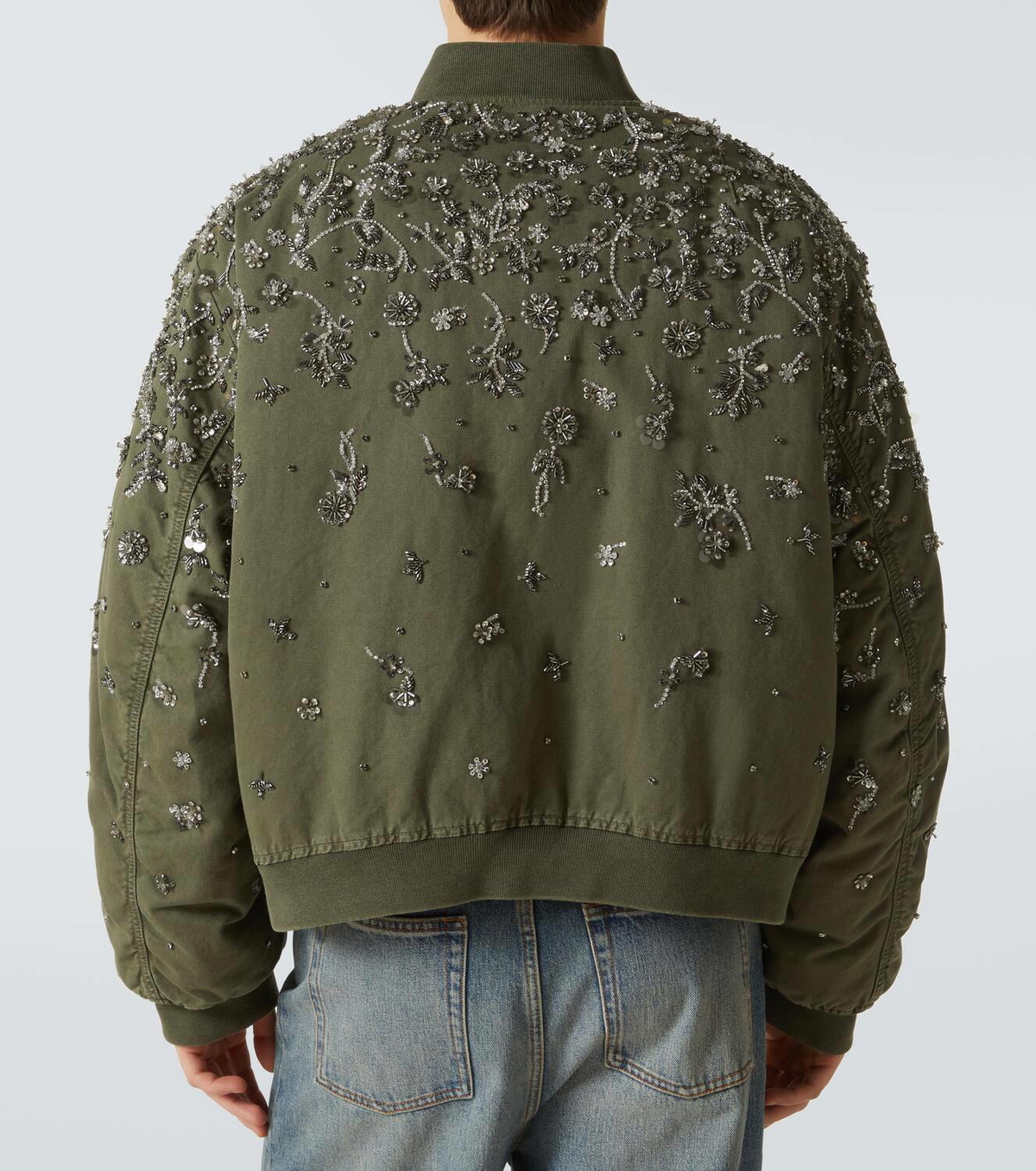 Miu Miu Sequined cotton gabardine bomber jacket Miu Miu