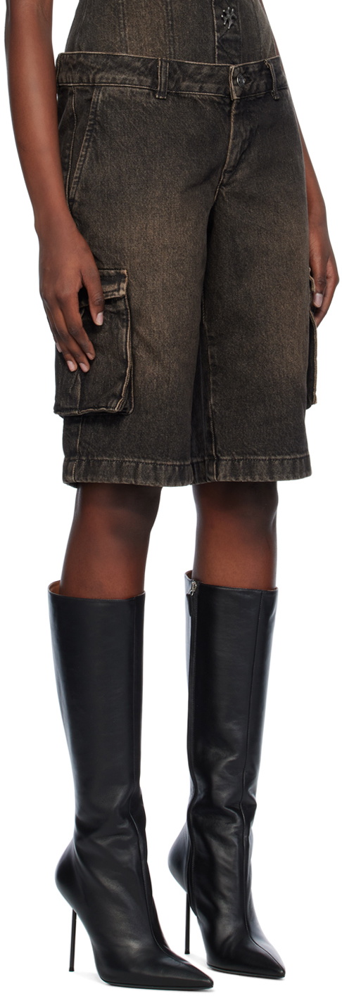 Miaou Gray Dune Denim Shorts