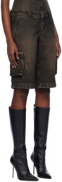 Miaou Gray Dune Denim Shorts