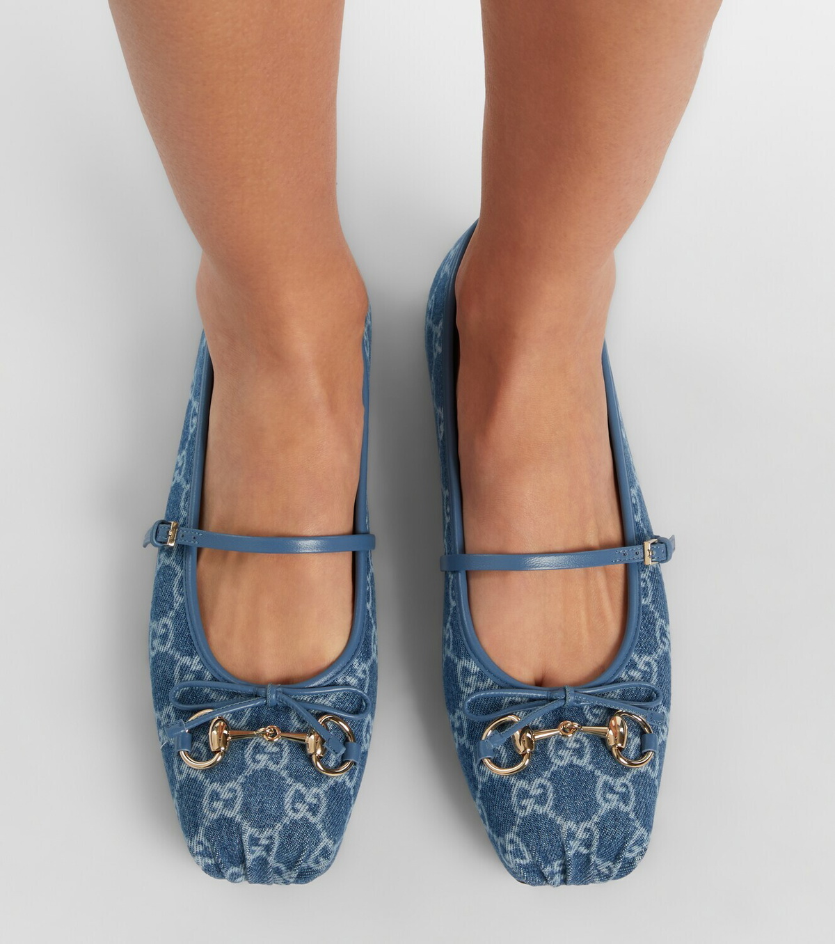 Gucci Gucci Horsebit GG denim ballet flats