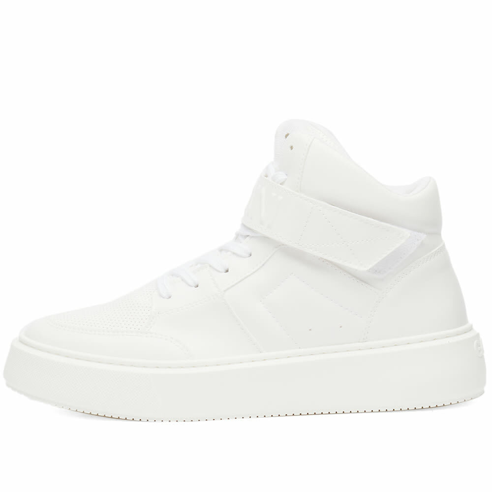 GANNI Women's Sporty Mix Cupsole High Top Velcro Sneakers in Egret GANNI