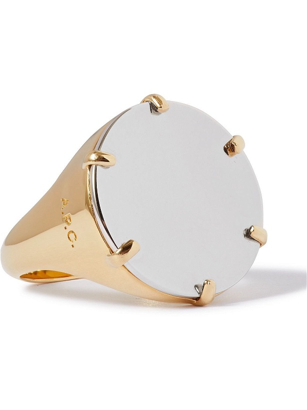 Photo: A.P.C. - Eloi Gold and Silver-Tone Signet Ring - Gold